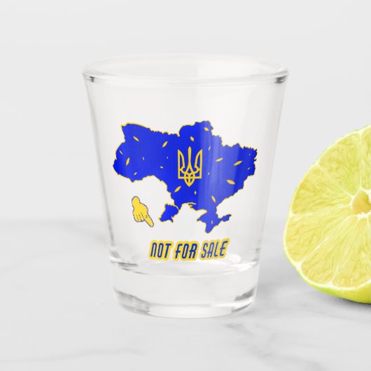 Kaart van Oekraïne Shot Glas (Voorkant)