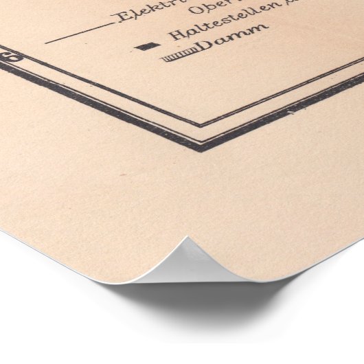  kaart van Offenbach Am Main Duitsland (1900) Poster (Hoek)