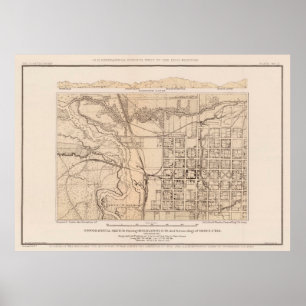  kaart van Ogden UT (1877) Poster