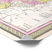  kaart van Ohio, 1850 Poster (Hoek)