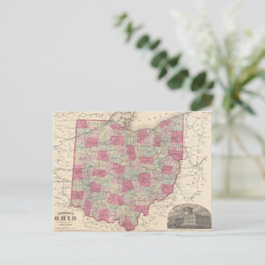 kaart van Ohio (1864) (Staand voorkant)
