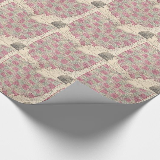  kaart van Ohio (1864) Cadeaupapier (Hoek)