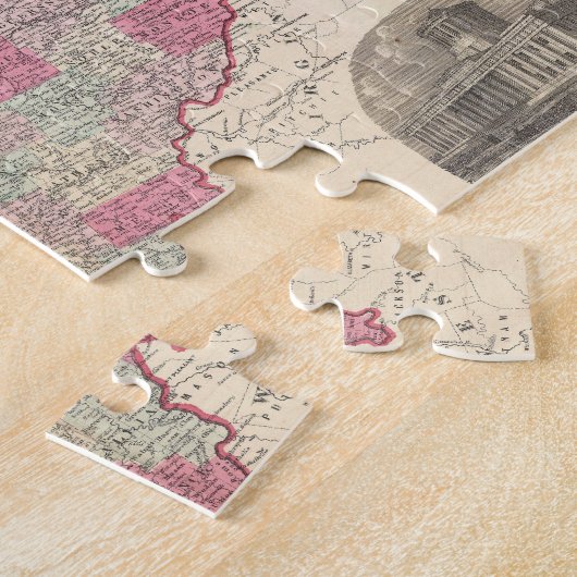  kaart van Ohio (1864) Legpuzzel (Zijkant)