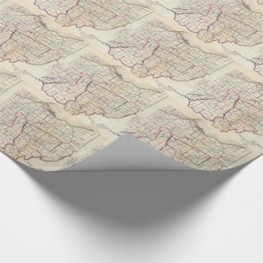 kaart van Ohio (1866) Cadeaupapier (Hoek)