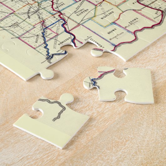  kaart van Ohio (1866) Legpuzzel (Zijkant)