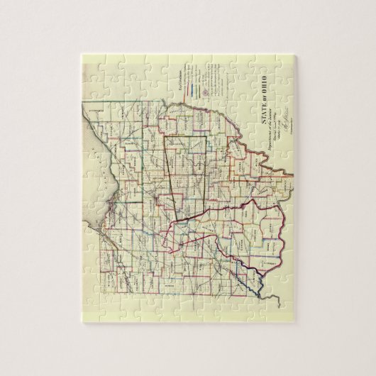  kaart van Ohio (1866) Legpuzzel (Verticaal)