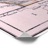 kaart van Ohio (1884) Poster (Hoek)