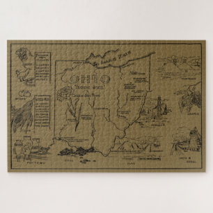 kaart van Ohio (1912) - Tan Legpuzzel