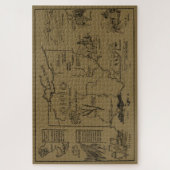  kaart van Ohio (1912) - Tan Legpuzzel (Verticaal)