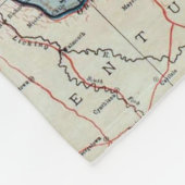  kaart van Ohio (1921) Fleece Deken (Hoek)