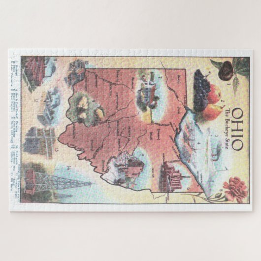  kaart van Ohio (1921) Legpuzzel (Horizontaal)