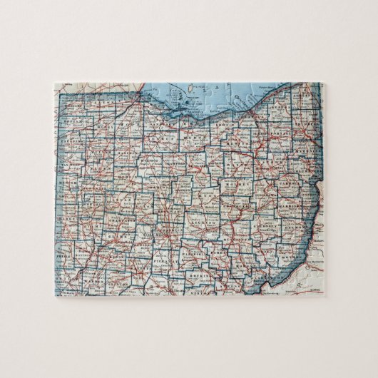 kaart van Ohio (1921) Legpuzzel (Horizontaal)