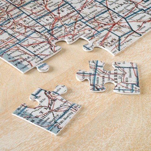 kaart van Ohio (1921) Legpuzzel (Zijkant)