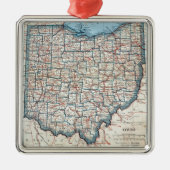  kaart van Ohio (1921) Metalen Ornament (Voorkant)