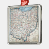  kaart van Ohio (1921) Metalen Ornament (Links)