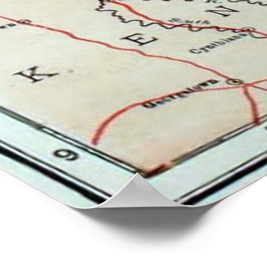  kaart van Ohio (1921) Poster (Hoek)