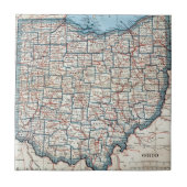 kaart van Ohio (1921) Tegeltje (Voorkant)