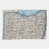  kaart van Ohio (1921) Theedoek (Horizontaal)