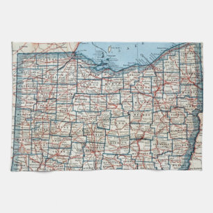  kaart van Ohio (1921) Theedoek