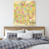 Kaart van Ohio Canvas Afdruk (Insitu (Slaapkamer))