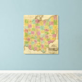 Kaart van Ohio Canvas Afdruk (Insitu (Houten vloer))
