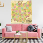 Kaart van Ohio Canvas Afdruk (Insitu (Woonkamer))