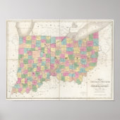 Kaart van Ohio en Indiana Poster (Voorkant)