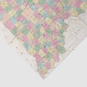 Kaart van Ohio en Indiana Tissuepapier (Detail)