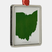 Kaart van Ohio Metalen Ornament (Rechts)