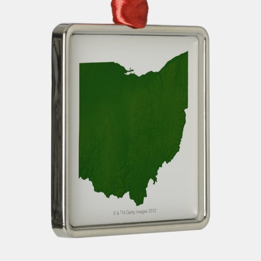Kaart van Ohio Metalen Ornament (Rechts)