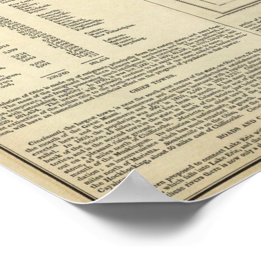 Kaart van Ohio Poster (Hoek)