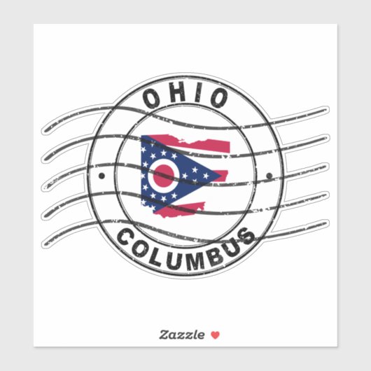 Kaart van Ohio, poststempel, reisstempel Sticker (Vel)