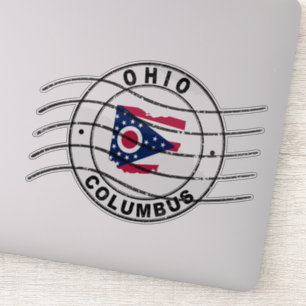 Kaart van Ohio, poststempel, reisstempel Sticker