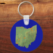 Kaart van Ohio Sleutelhanger (Voorkant)