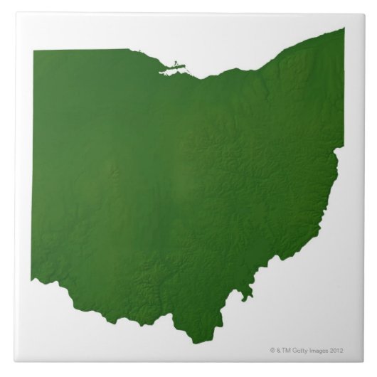 Kaart van Ohio Tegeltje (Voorkant)