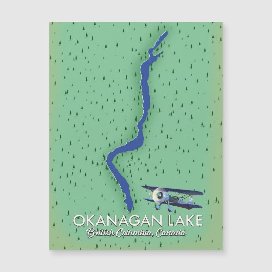 kaart van Okanagan Lake British Columbia Canada (Voorkant)