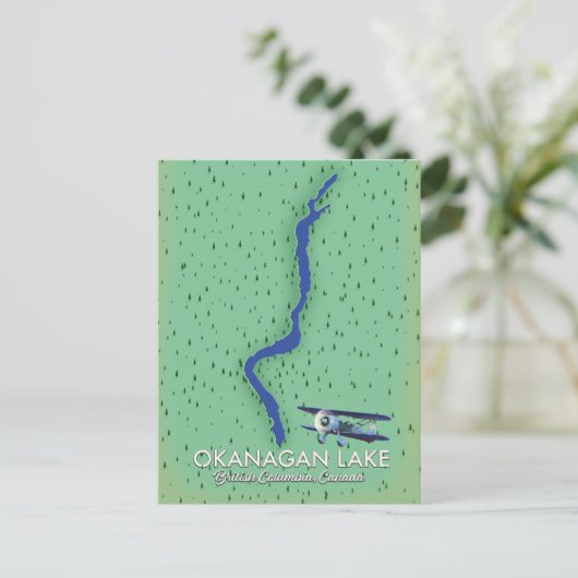 kaart van Okanagan Lake British Columbia Canada (Staand voorkant)
