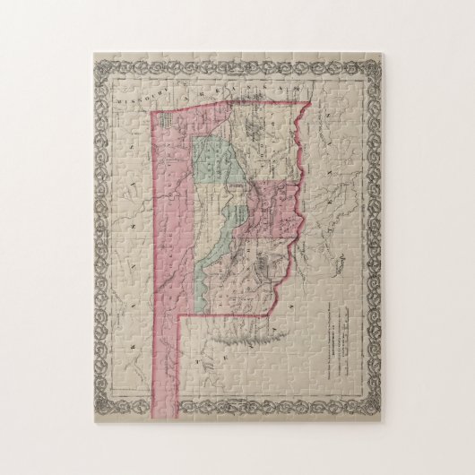  kaart van Oklahoma (1869) Legpuzzel (Verticaal)