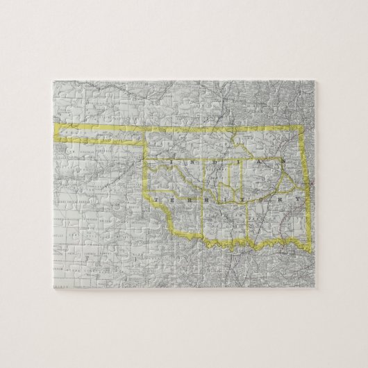 kaart van Oklahoma (1889) Legpuzzel (Horizontaal)