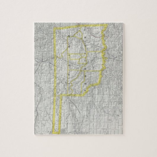  kaart van Oklahoma (1889) Legpuzzel (Verticaal)