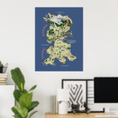 Kaart van Olandra en Junziel - Middelgroot Poster (Thuiskantoor)