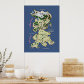 Kaart van Olandra en Junziel - Middelgroot Poster (Keuken)