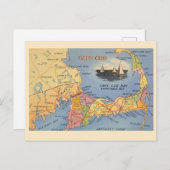 Kaart van Old Cape Cod Massachusetts (Voorkant / Achterkant)