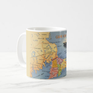 Kaart van Old Cape Cod Massachusetts Koffiemok