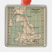 Kaart van Old England Metalen Ornament (Voorkant)