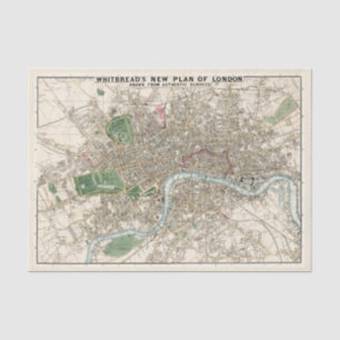 Kaart van Old Whitbread van Londen Great City Tissuepapier