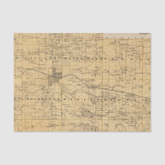 Kaart van Olmsted County, Minnesota Tissuepapier (Voorkant)