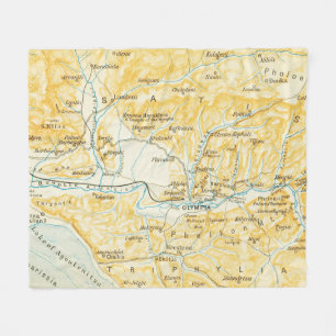 kaart van Olympia Griekenland (1894) Fleece Deken