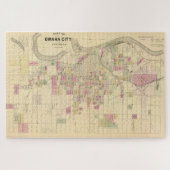  kaart van Omaha Nebraska (1885) Legpuzzel (Horizontaal)