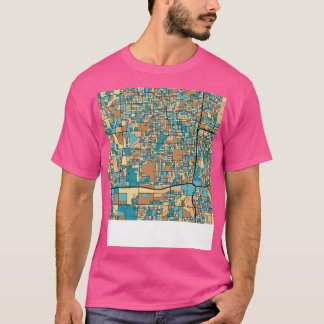 Kaart van Omaha Patroon in Mid Century Pastel T-shirt